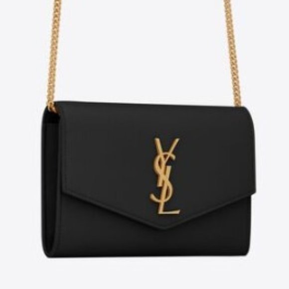 Saint Laurent Handbags - Saint Laurent UPTOWN CHAIN WALLET IN GRAIN DE POUDRE EMBOSSED LEATHER